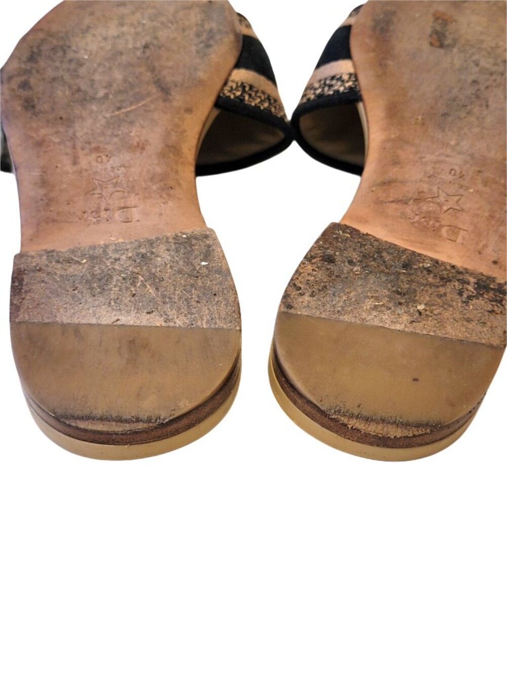 Christian Dior Dway Slide Sandals in Black Beige 40 - Picture 9 of 11